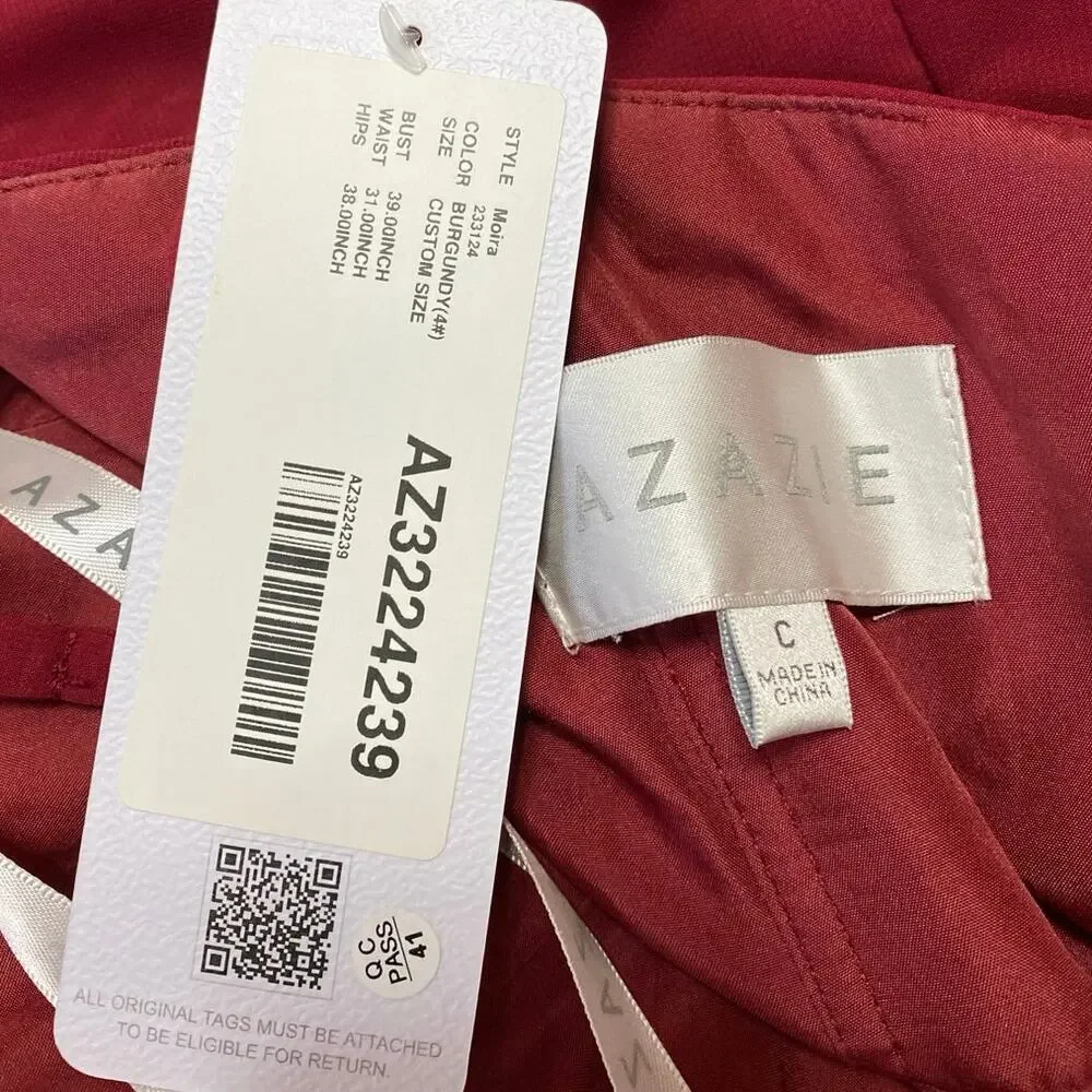 NEW Azazie Moira Red Sleeveless Cami Camisole Tank A Line Maxi Dress One Size